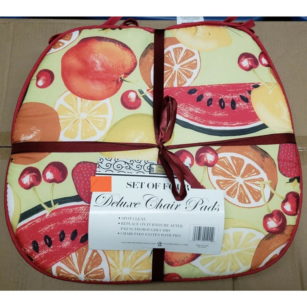 SET OF 4 CHAIR PADS CUSHIONS w/ties,15
